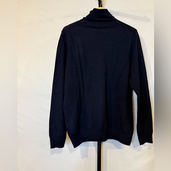 Piombo Men's Large Black Extra Fine Merino Wool Turtleneck Sweater - Picture 2 of 3